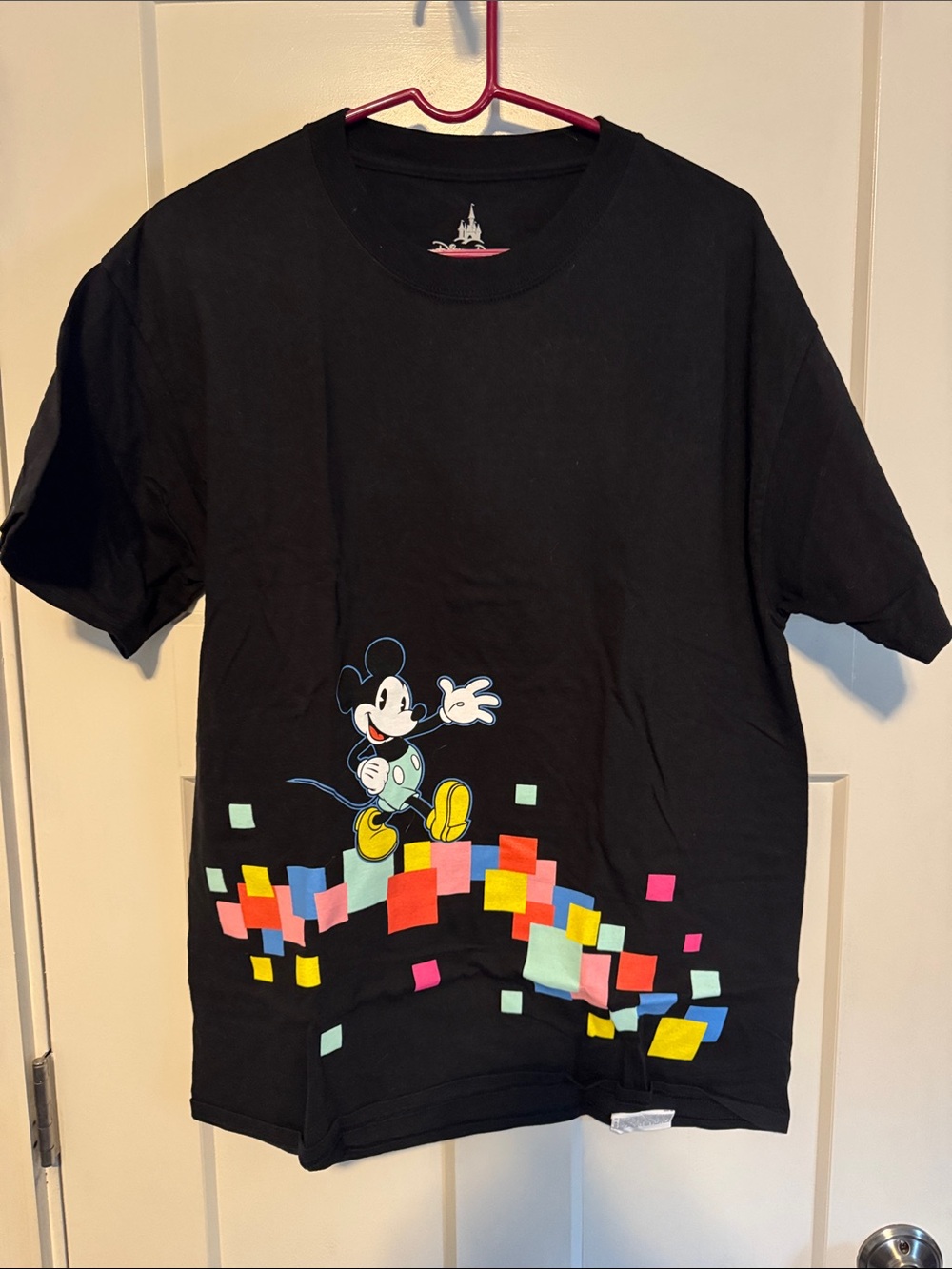 Disney Black Mickey Mouse Pixel Block Graphic Tee